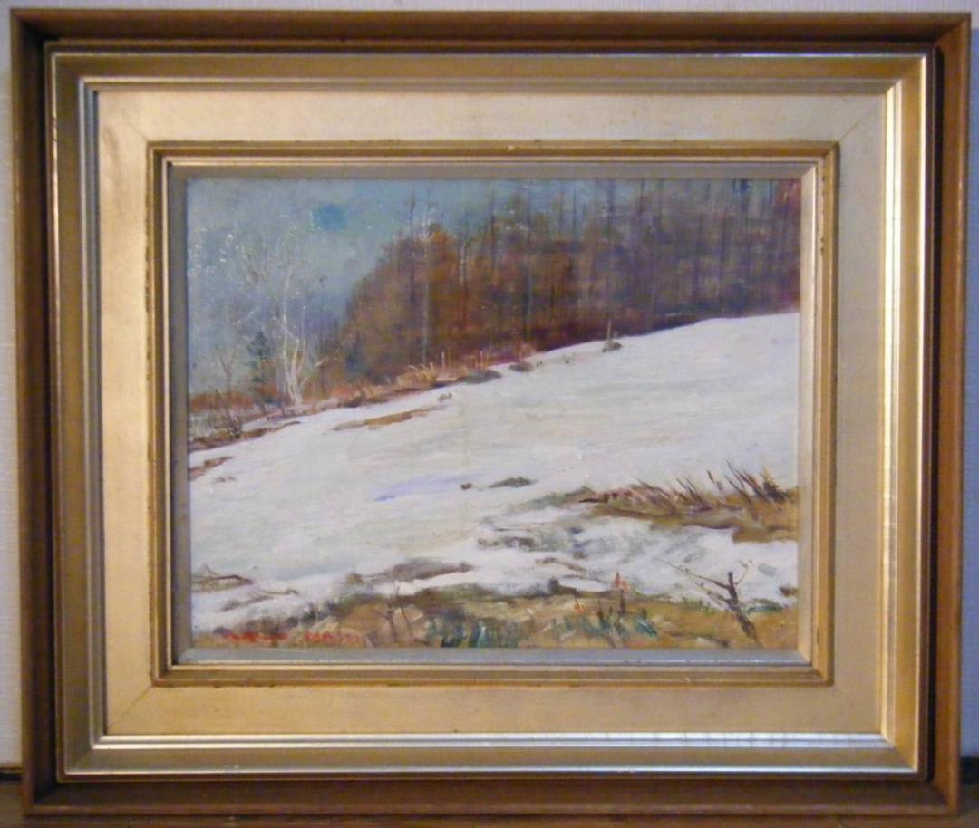 【真作】絵画　作者不詳　サイン有　油彩6号　風景画　逸品　Q11