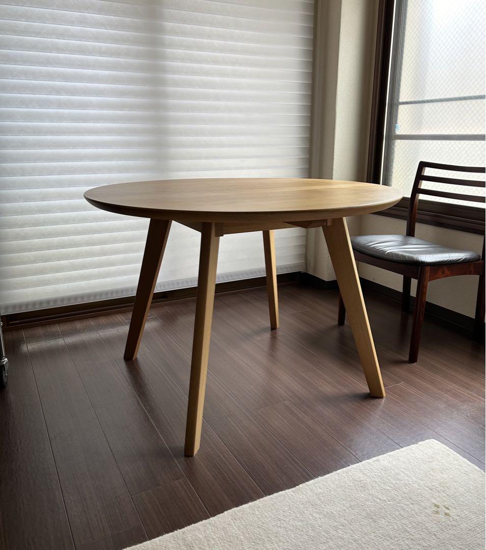 柏木工　ラウンドテーブル　無垢材　ナラ材　丸テーブル