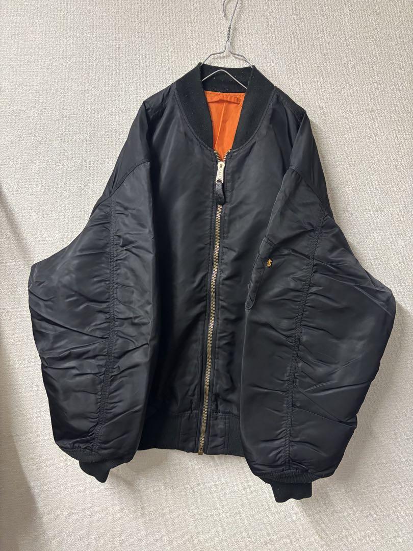 ブラック MA-1 フライトジャケット リバーシブル アルファ A-50