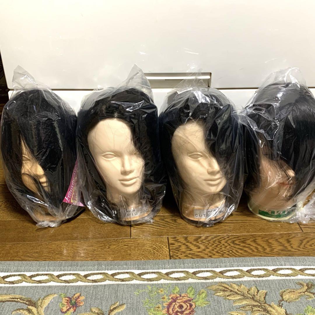 美容師　カットウィッグ　練習用　4体