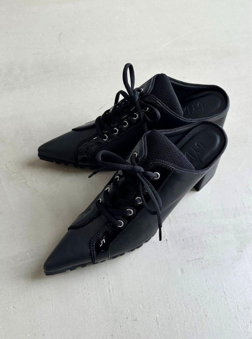 【GYDA】レースアップスポーティーポインテッドミュール