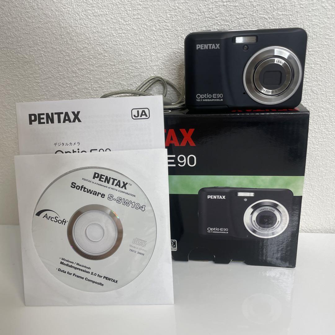 【美品】PENTAX Optio E90 ペンタックス ブラック　単3電池駆動