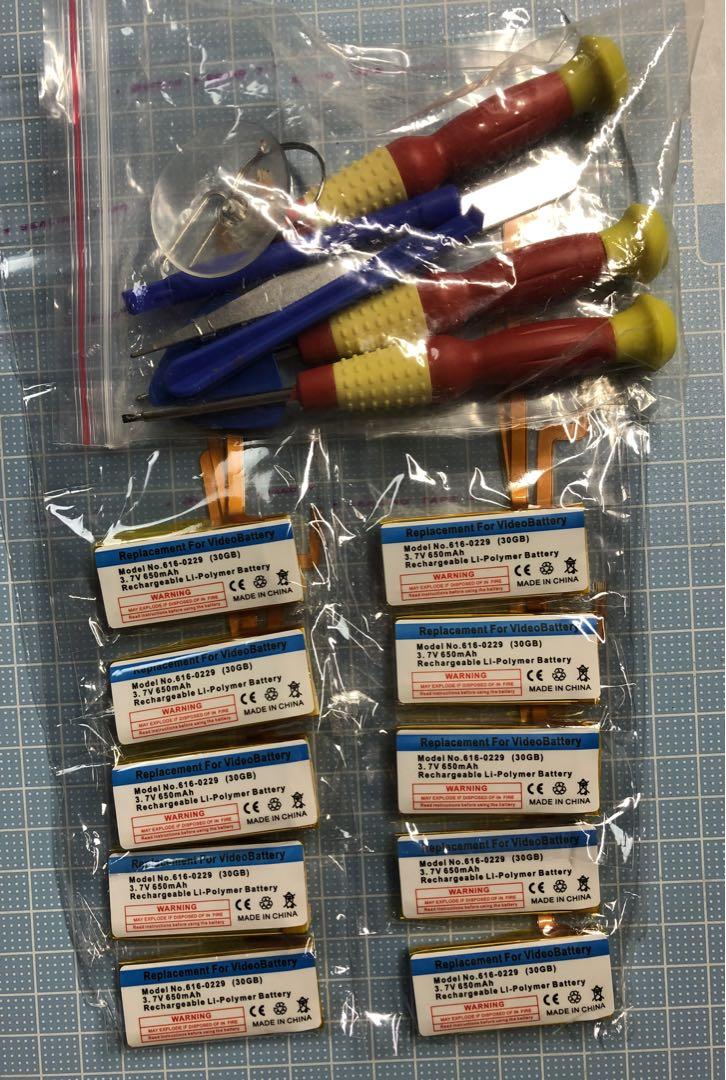 iPod classic 5世代以降互換　バッテリー10個セット　工具同梱