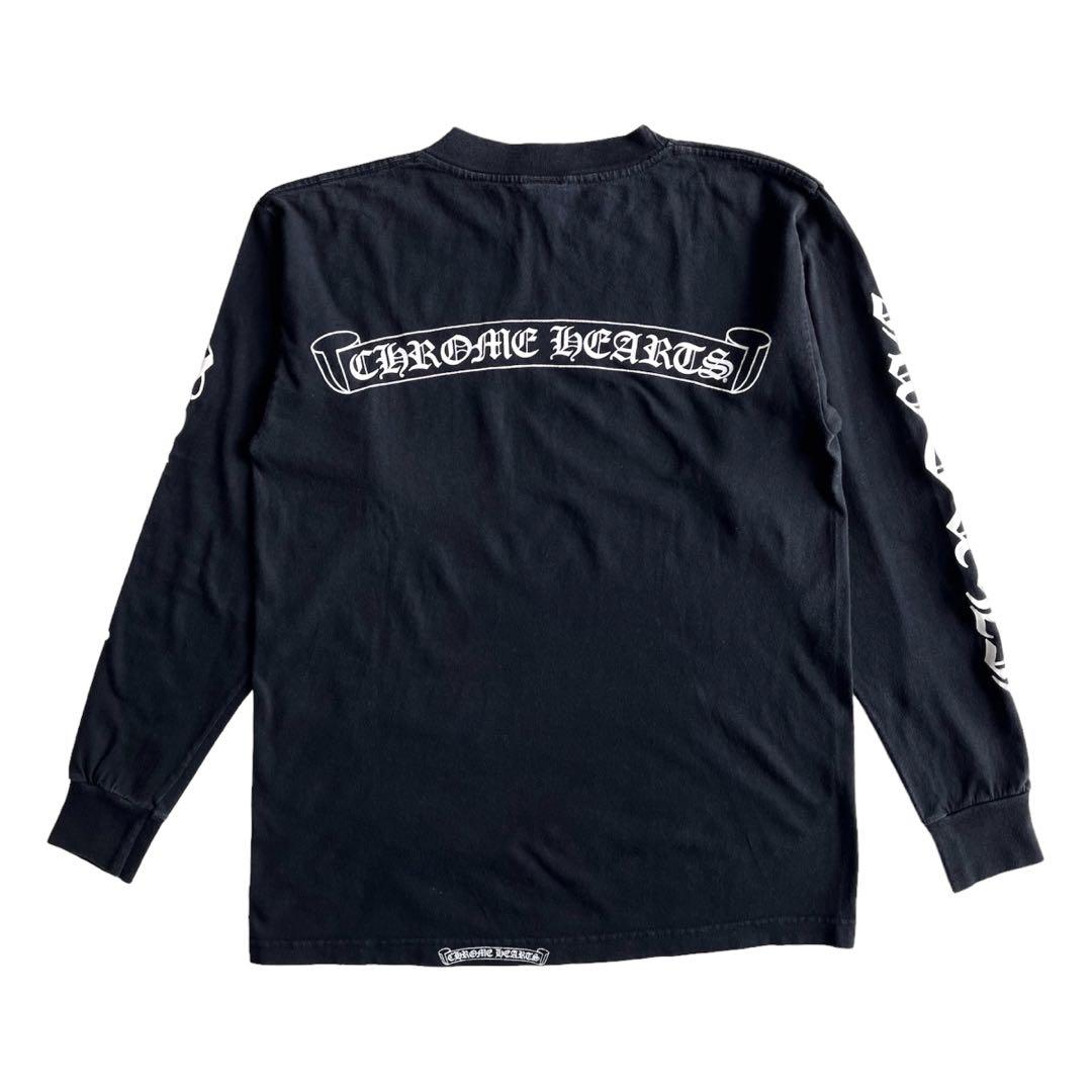90s Chrome Hearts 袖ロゴ バックスクロール ロンT ブラック