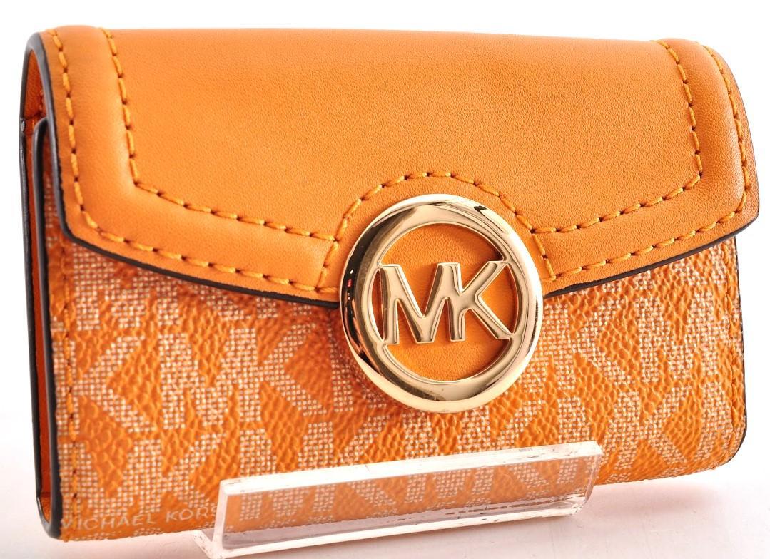 未使用 マイケルコース 6連キーケース レザー 革 ブラウン 茶色 柄あり