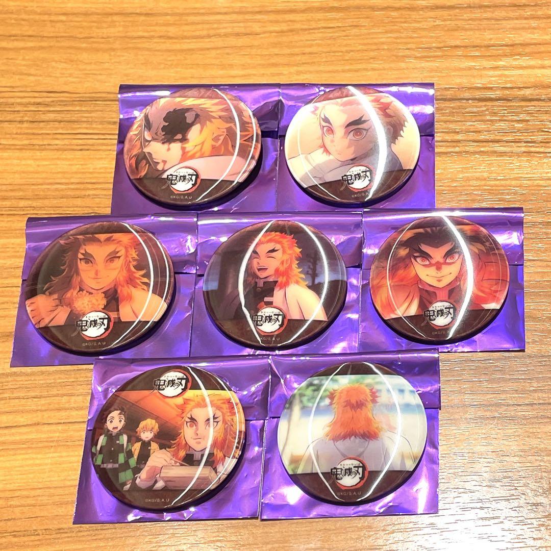 煉獄杏寿郎　アニメーション缶バッジ7種　鬼滅の刃　4周年記念カフェ　無限列車編