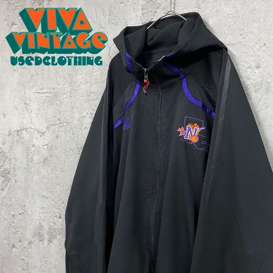 レア【古着】アディダス 刺繍ナイロンジャケット メンズXL