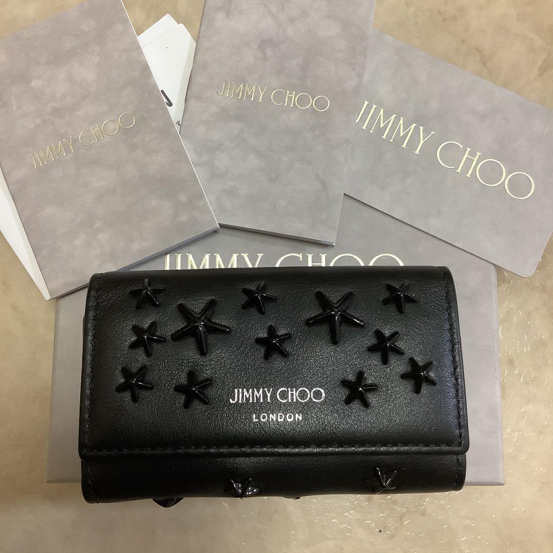 【未使用品】JIMMY CHOO スタッズ キーケース オールブラック