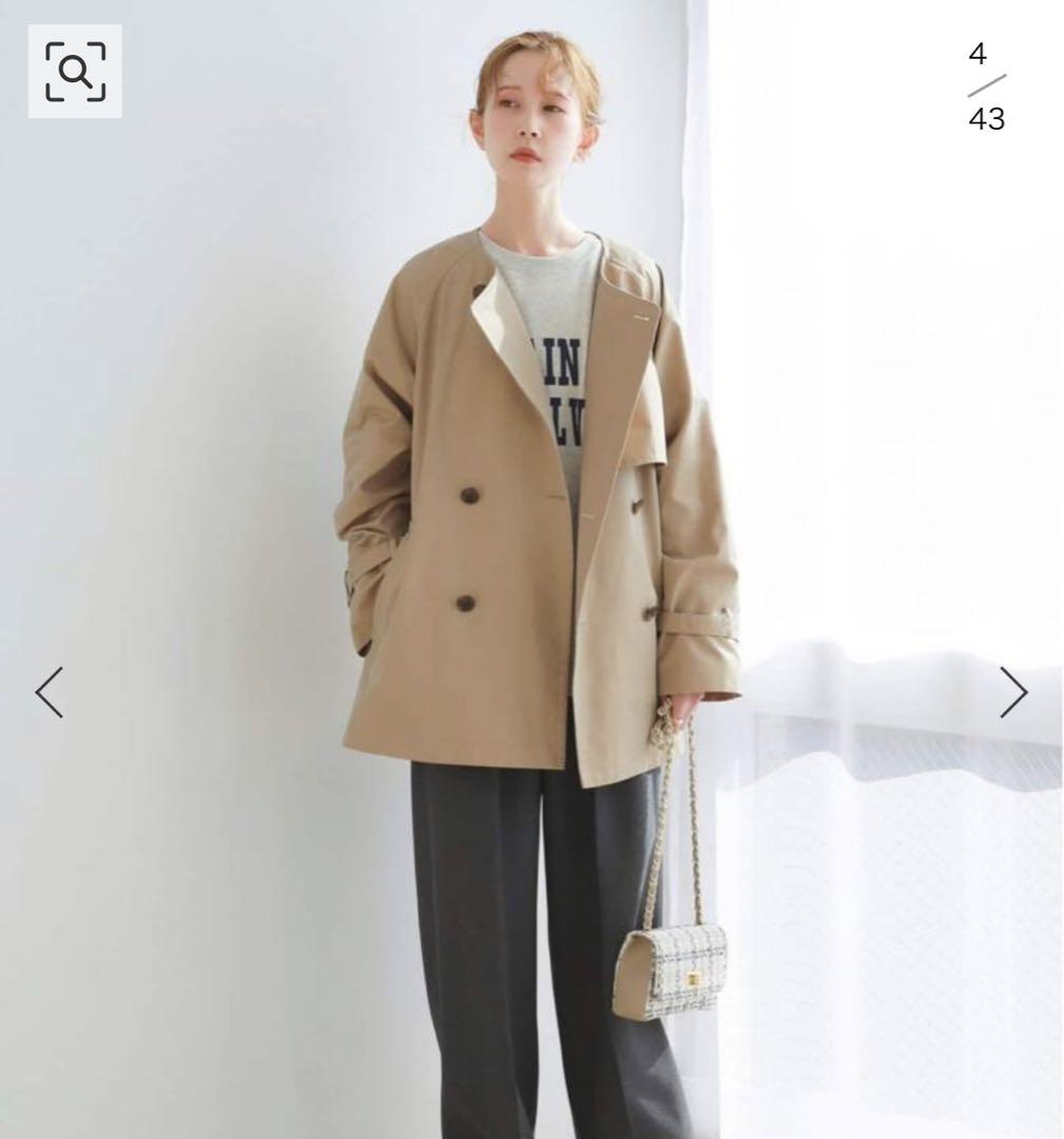 最終価格！C/PEギャバノーカラーショートトレンチ