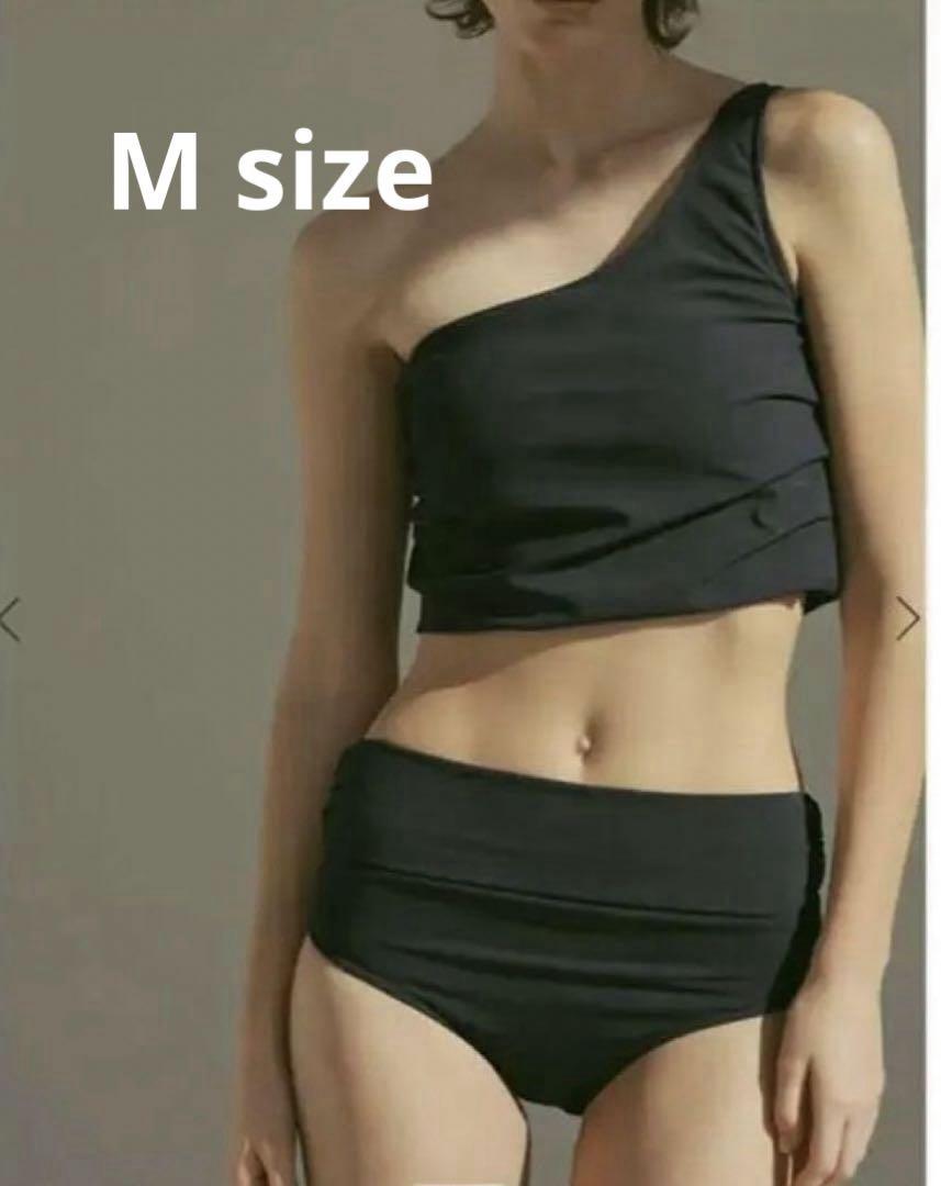 エトレトウキョウ   サイドタックワンショルダースイムウェア　BLACK 水着