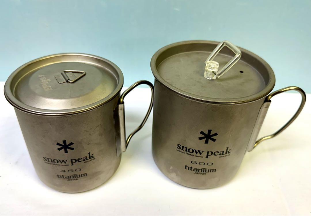 snow peak チタンマグカップ 450ml & 600mlセット　蓋付
