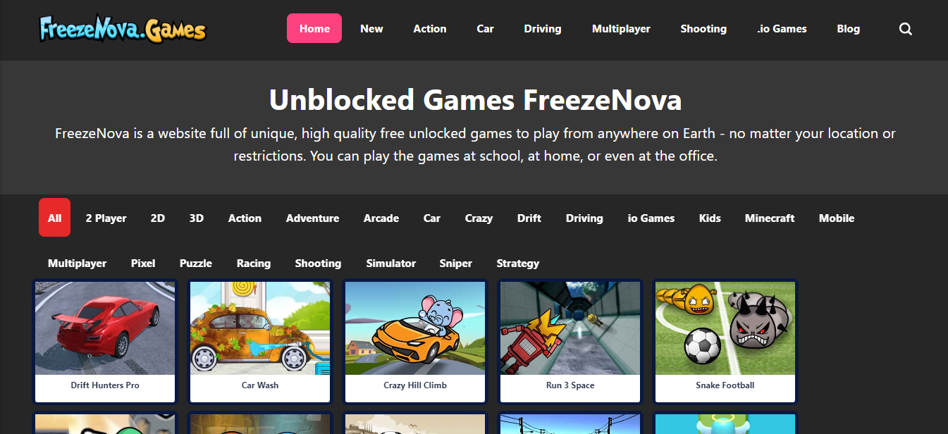Action Games Unblocked - Unblocked Games FreezeNova