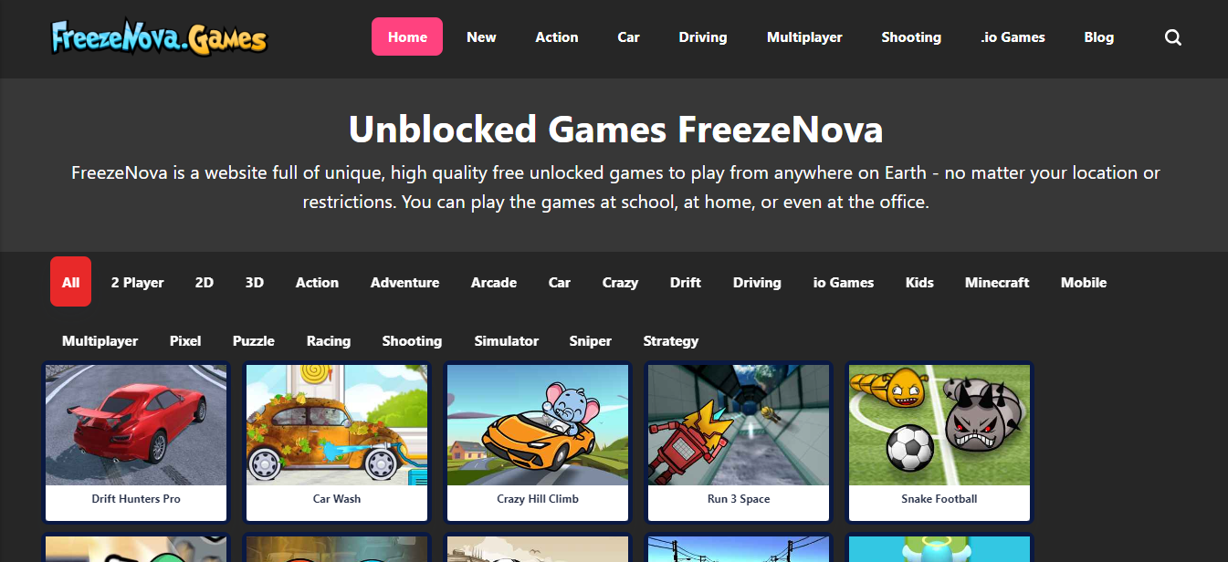 Freezenova the best gaming website with an amazing collection of