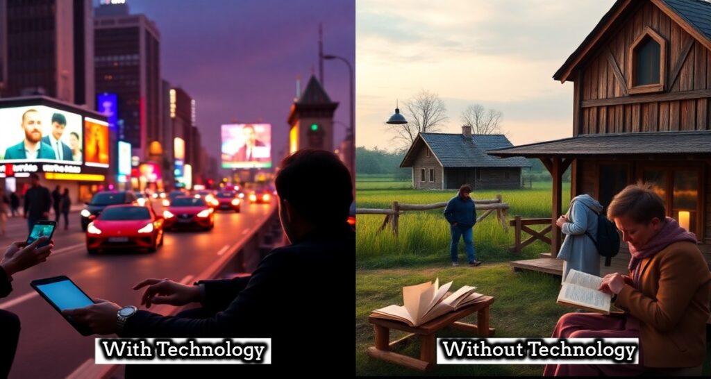 life with technology and without technology