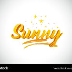 sunny golden yellow word text with handwritten vector 24313657 Sunny’s